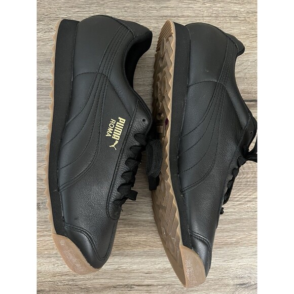 Puma Roma Classic Black Gum Leather Low Mens Shoes Sneakers Size 11.5 US 10.5 UK - Picture 6 of 9